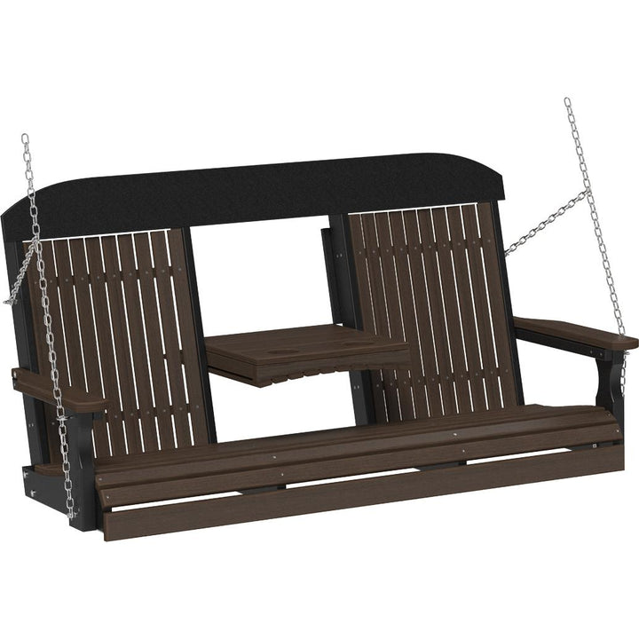 LC5CPSBZWB-LuxCraft-5' Classic Swing-Brazilian Walnut Black-Pangaea Patio