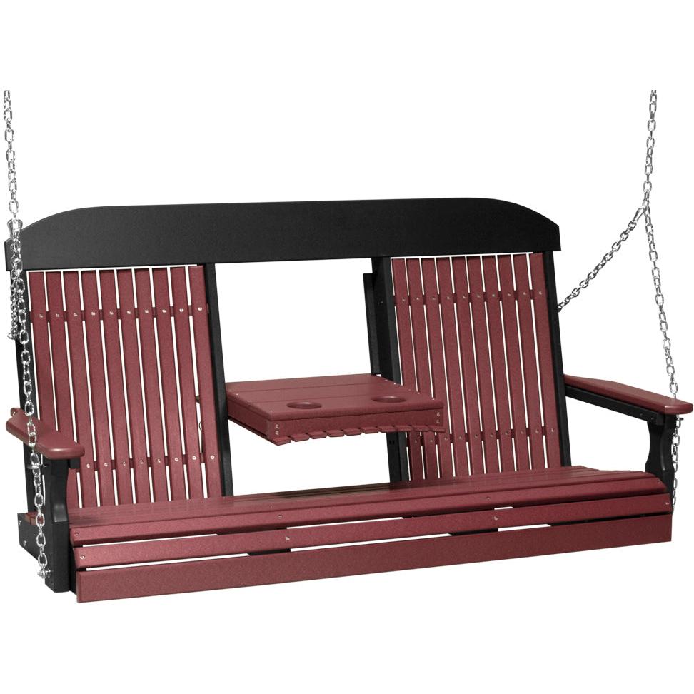 LC5CPSCHB-LuxCraft-5' Classic Swing-Cherrywood Black-Pangaea Patio