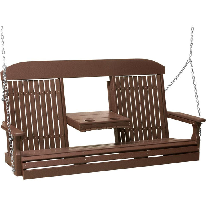 LC5CPSCBR-LuxCraft-5' Classic Swing-Chestnut Brown-Pangaea Patio