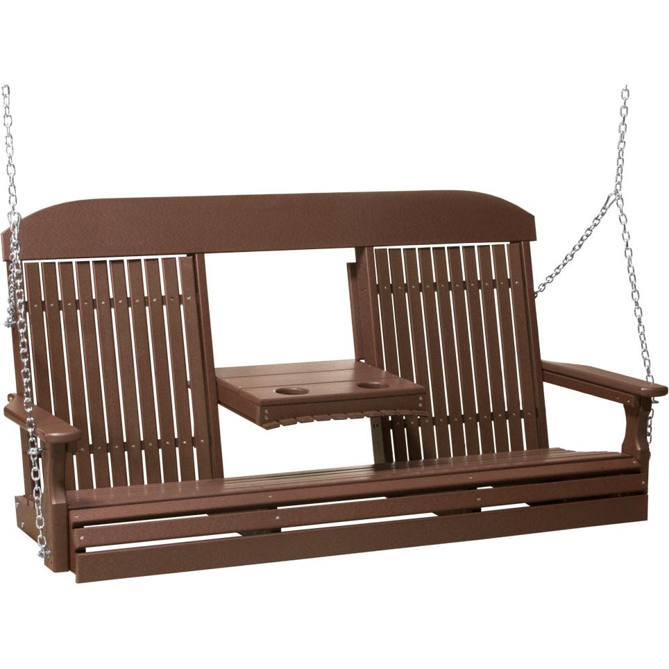 LC5CPSCBR-LuxCraft-5' Classic Swing-Chestnut Brown-Pangaea Patio