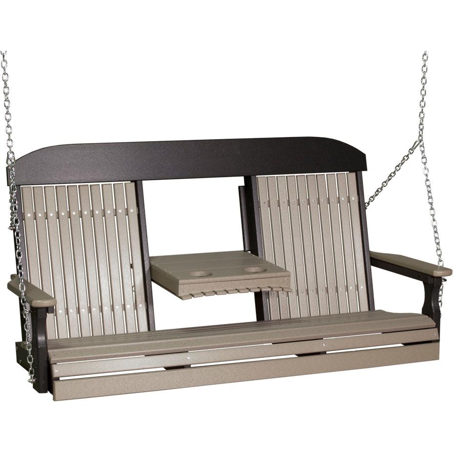 LC5CPSWWB-LuxCraft-5' Classic Swing-Weatherwood Black-Pangaea Patio