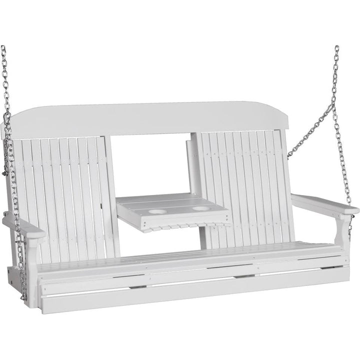 LC5CPSW-LuxCraft-5' Classic Swing-White-Pangaea Patio
