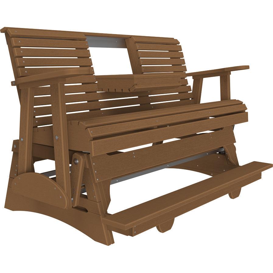 LC5PPBAGAM-LuxCraft-5' Plain Balcony Glider-Antique Mahogany-Pangaea Patio