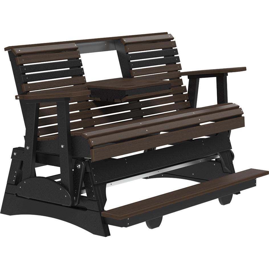 LC5PPBAGBZWB-LuxCraft-5' Plain Balcony Glider-Coastal Gray Black-Pangaea Patio