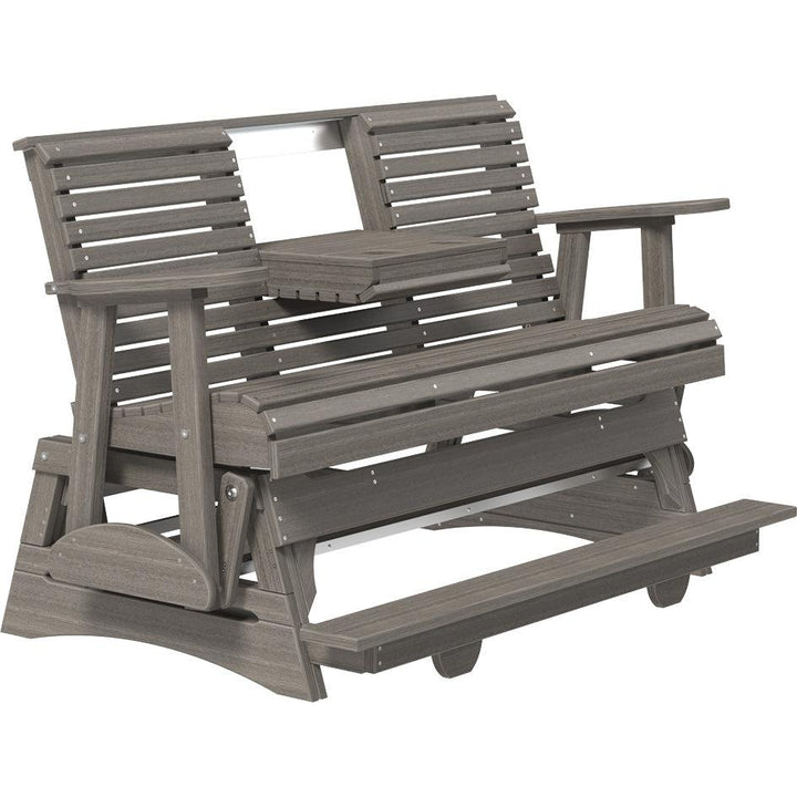 LC5PPBAGCG-LuxCraft-5' Plain Balcony Glider-Brazilian Walnut Black-Pangaea Patio