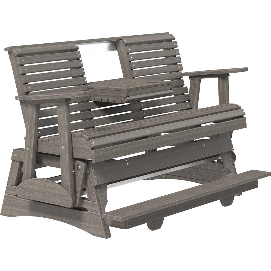 LC5PPBAGCG-LuxCraft-5' Plain Balcony Glider-Brazilian Walnut Black-Pangaea Patio