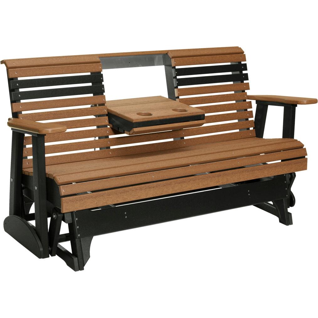 LC5PPGAMB-LuxCraft-5' Plain Glider-Antique Mahogany Black-Pangaea Patio