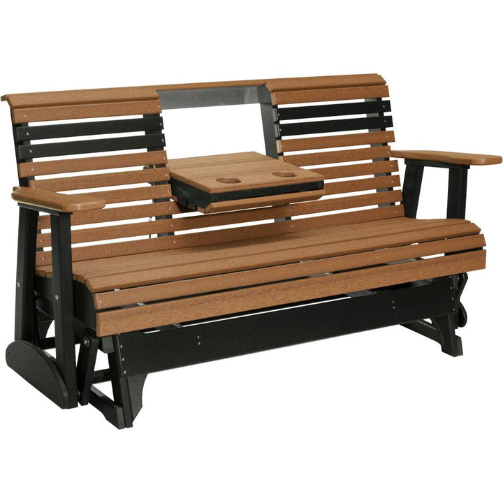 LC5PPGAMB-LuxCraft-5' Plain Glider-Antique Mahogany Black-Pangaea Patio