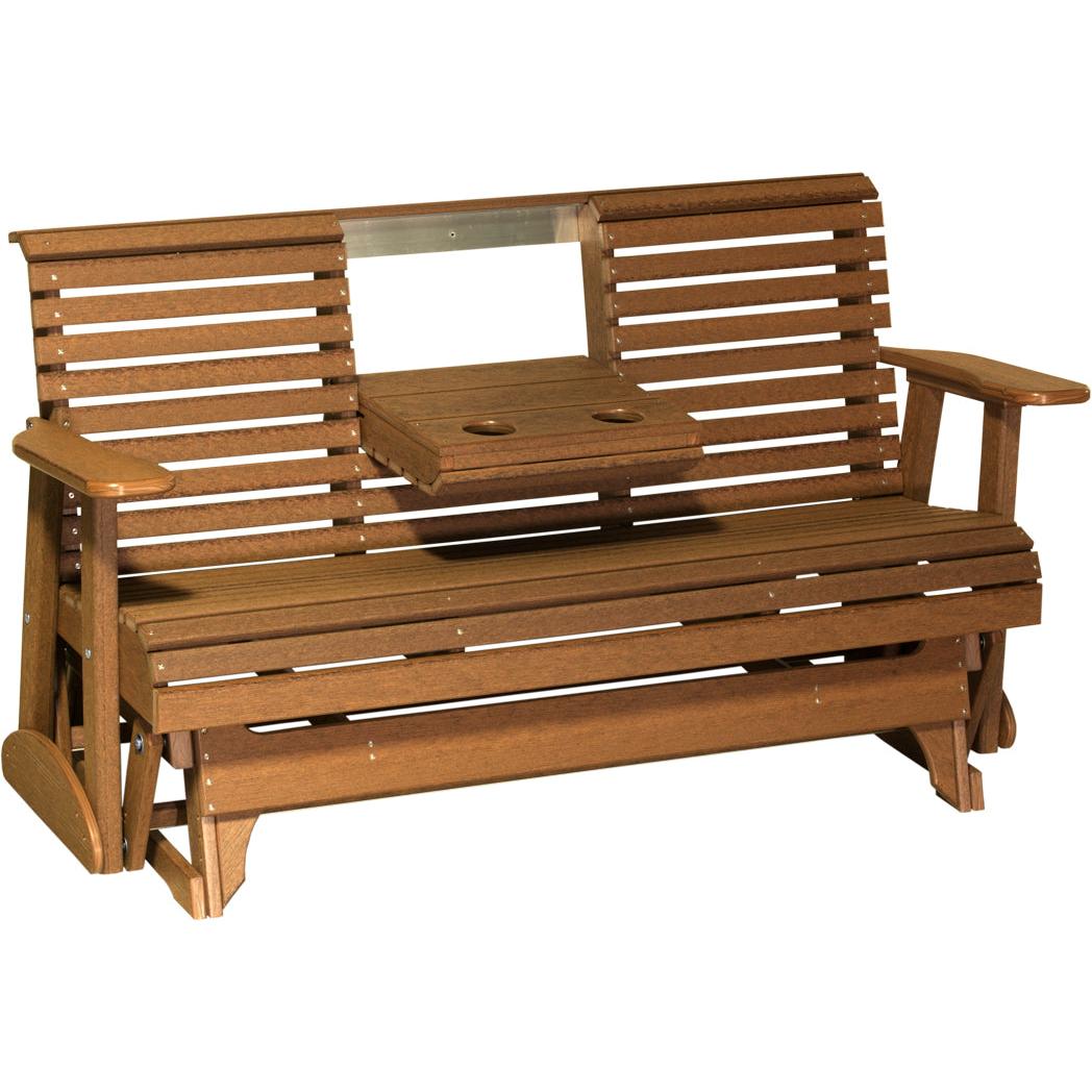 LC5PPGAM-LuxCraft-5' Plain Glider-Antique Mahogany-Pangaea Patio