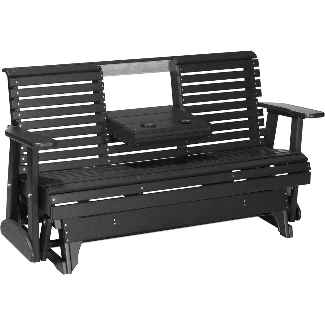 LC5PPGBK-LuxCraft-5' Plain Glider-Black-Pangaea Patio