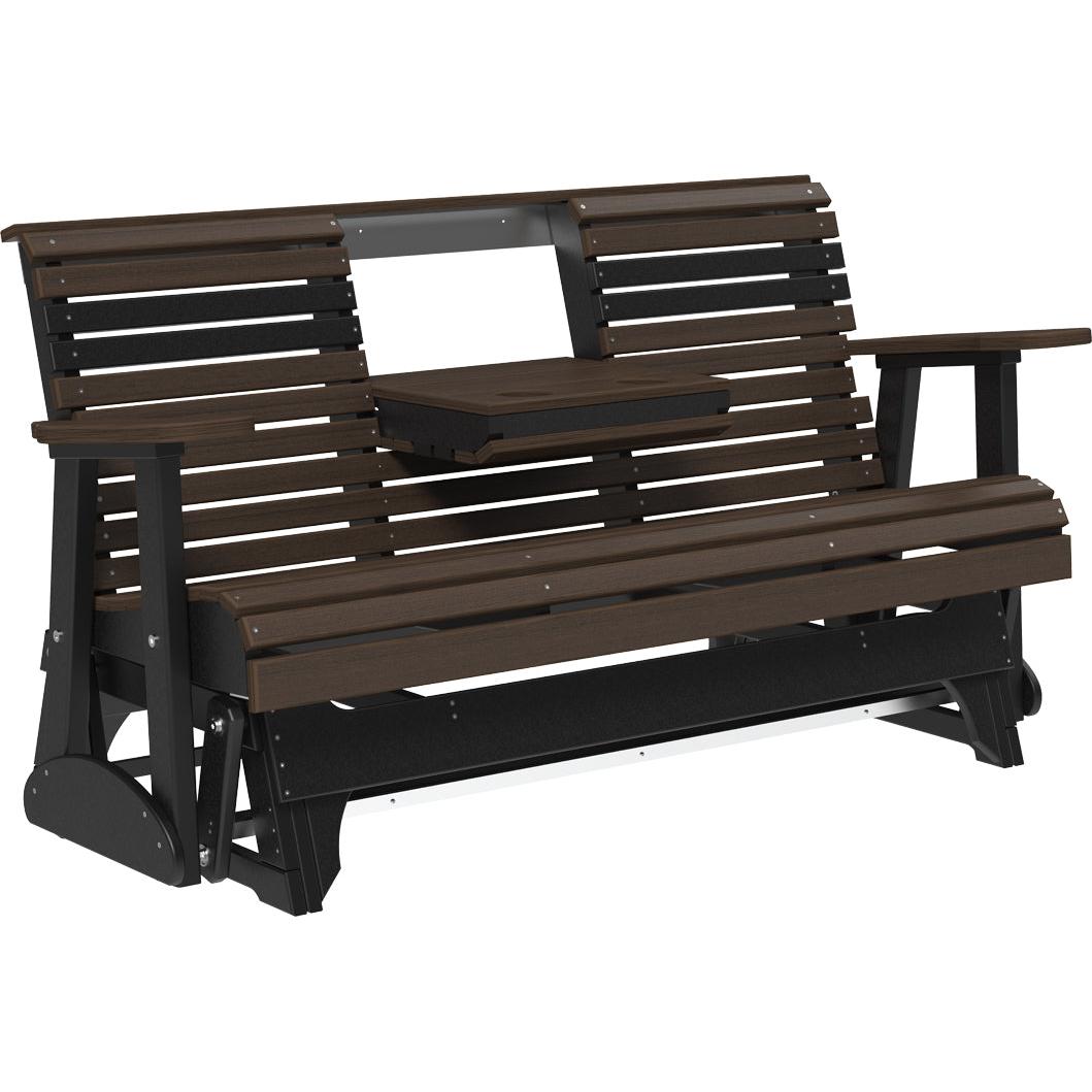 LC5PPGBZWB-LuxCraft-5' Plain Glider-Coastal Gray Black-Pangaea Patio