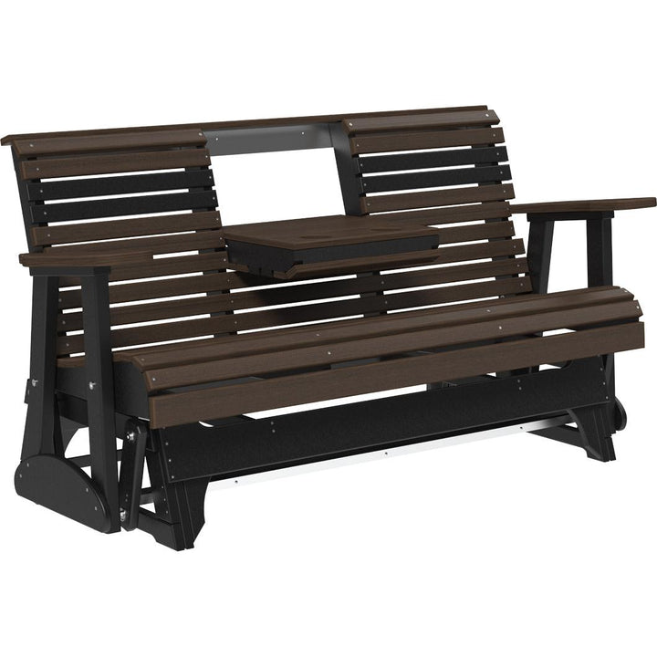 LC5PPGBZWB-LuxCraft-5' Plain Glider-Coastal Gray Black-Pangaea Patio