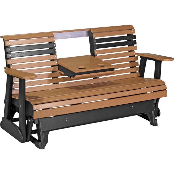 LC5PPGCB-LuxCraft-5' Plain Glider-Cedar Black-Pangaea Patio