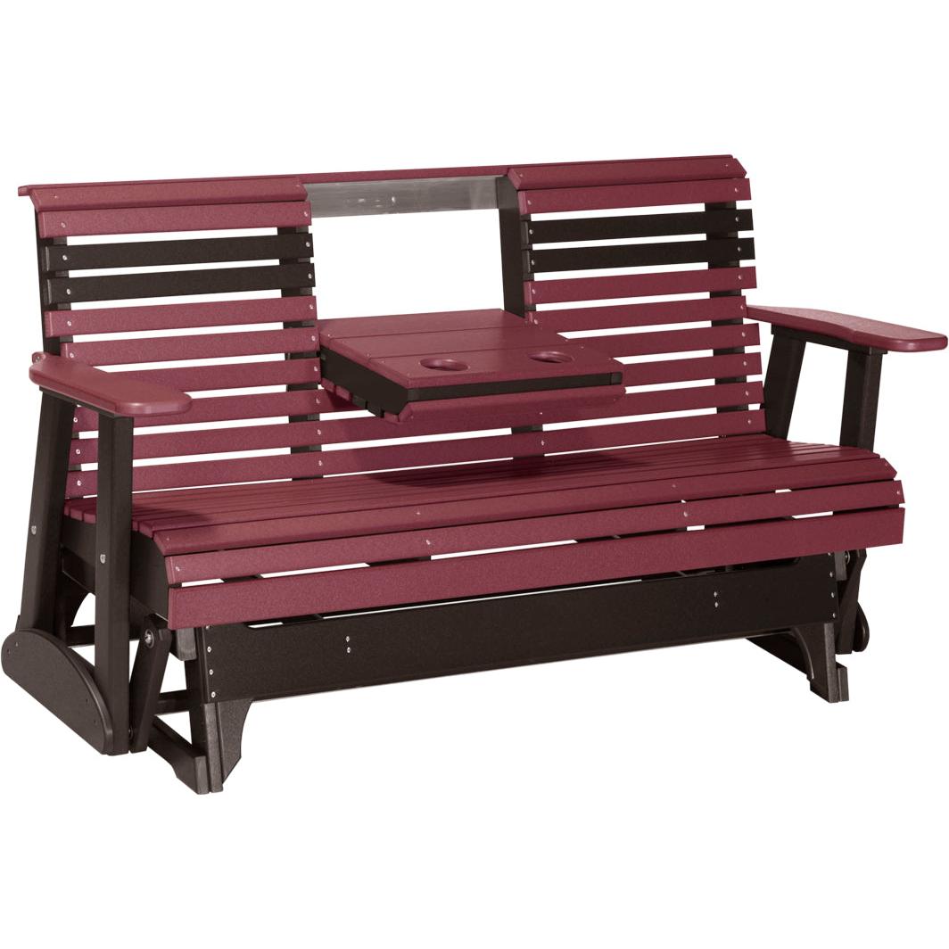 LC5PPGCHB-LuxCraft-5' Plain Glider-Cherrywood Black-Pangaea Patio