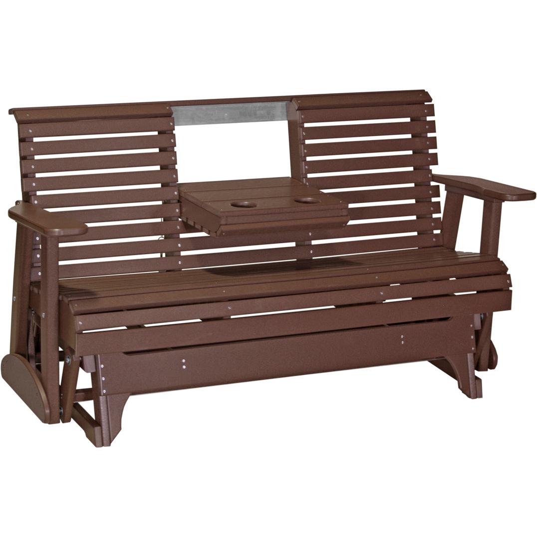 LC5PPGCBR-LuxCraft-5' Plain Glider-Chestnut Brown-Pangaea Patio