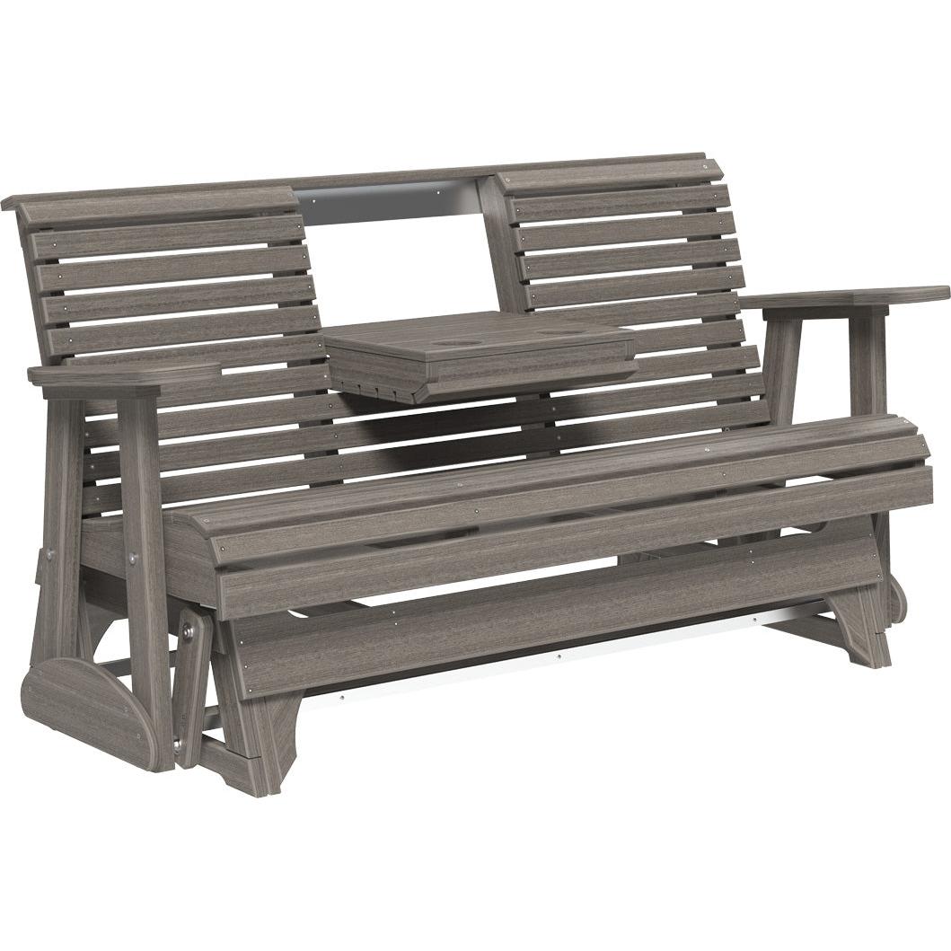 LC5PPGCG-LuxCraft-5' Plain Glider-Brazilian Walnut Black-Pangaea Patio