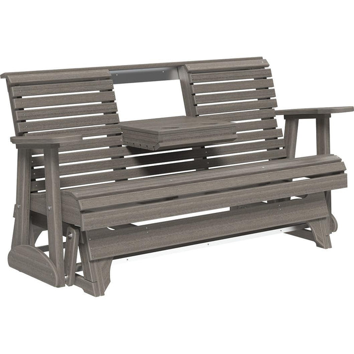 LC5PPGCG-LuxCraft-5' Plain Glider-Brazilian Walnut Black-Pangaea Patio