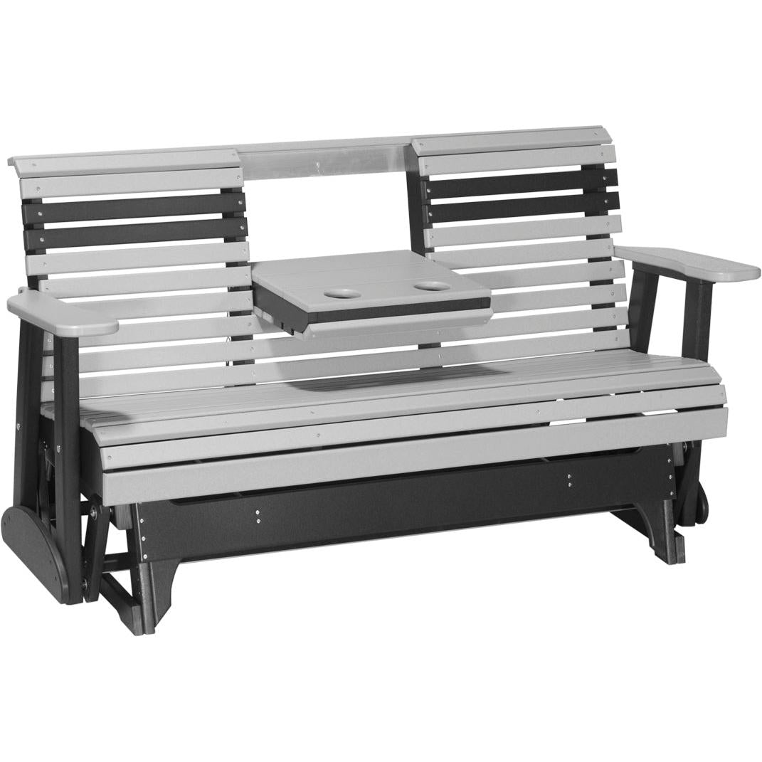 LC5PPGDGB-LuxCraft-5' Plain Glider-Dove Gray Black-Pangaea Patio