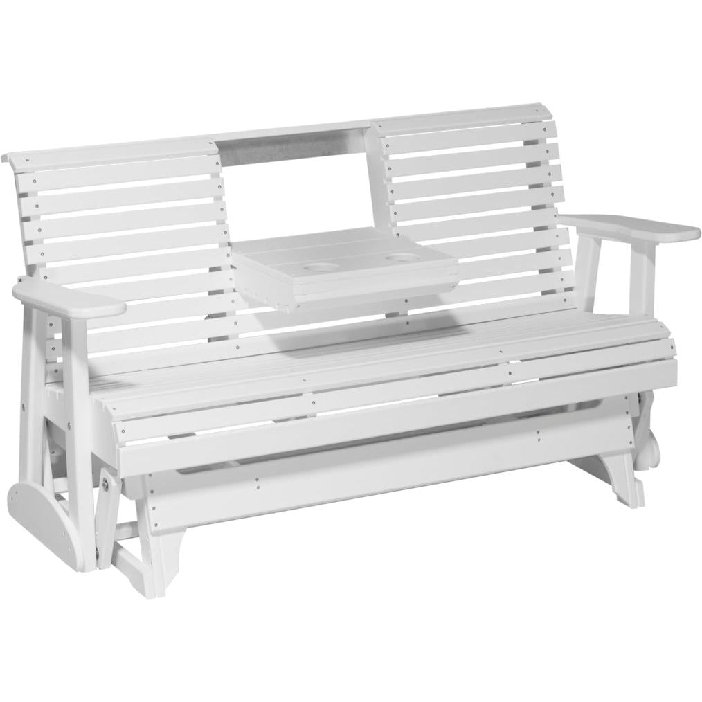 LC5PPGW-LuxCraft-5' Plain Glider-White-Pangaea Patio