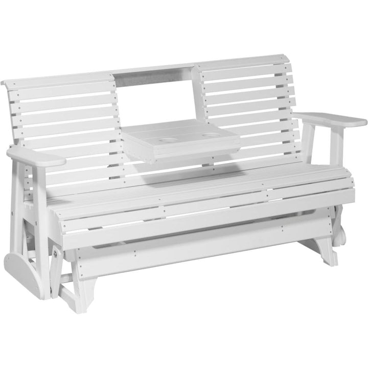 LC5PPGW-LuxCraft-5' Plain Glider-White-Pangaea Patio