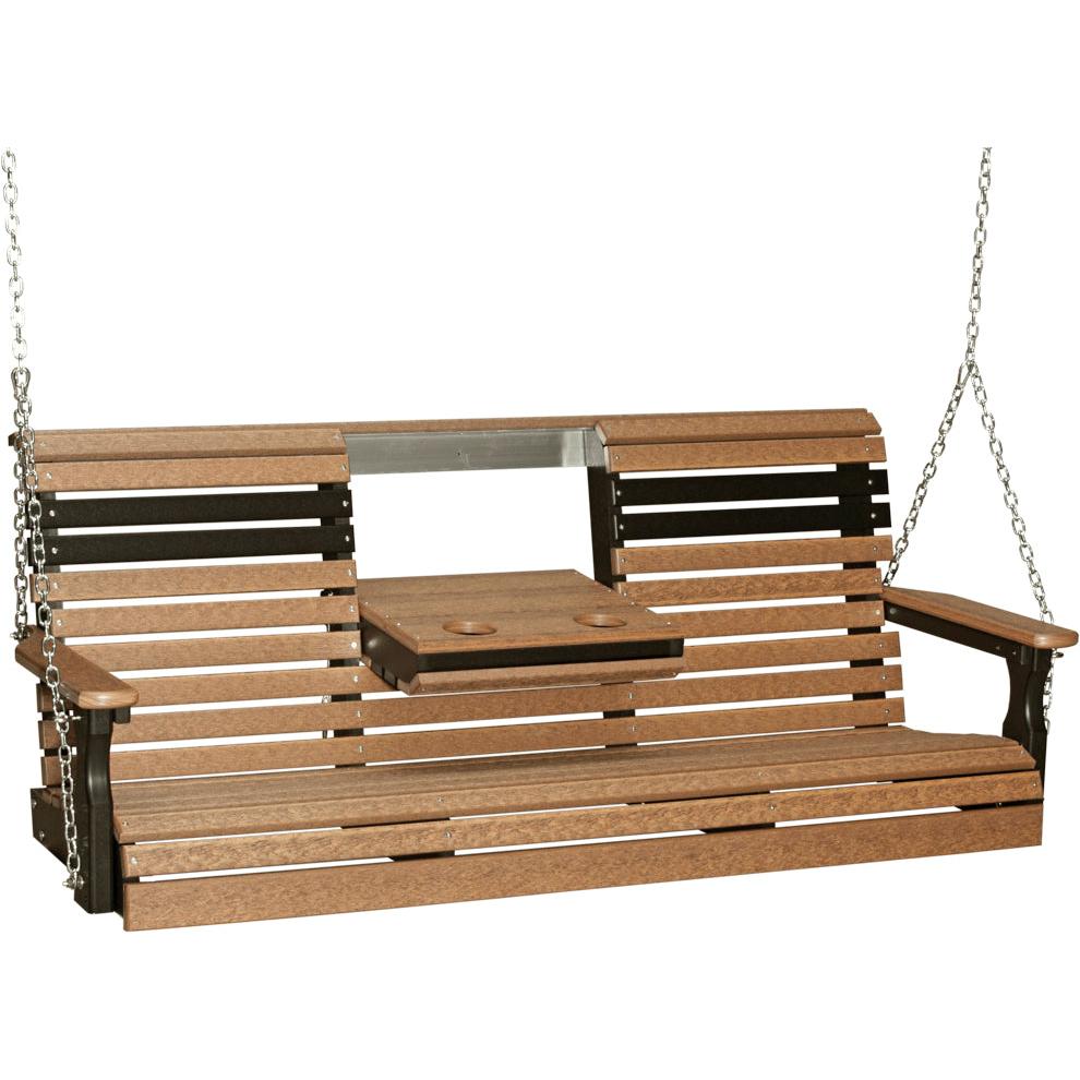 LC5PPSAMB-LuxCraft-5' Plain Swing-Antique Mahogany Black-Pangaea Patio