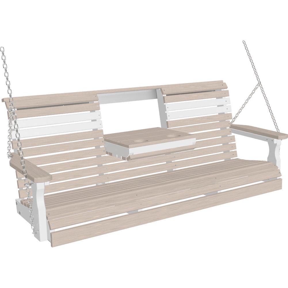 LC5PPSBIW-LuxCraft-5' Plain Swing-Birch White-Pangaea Patio