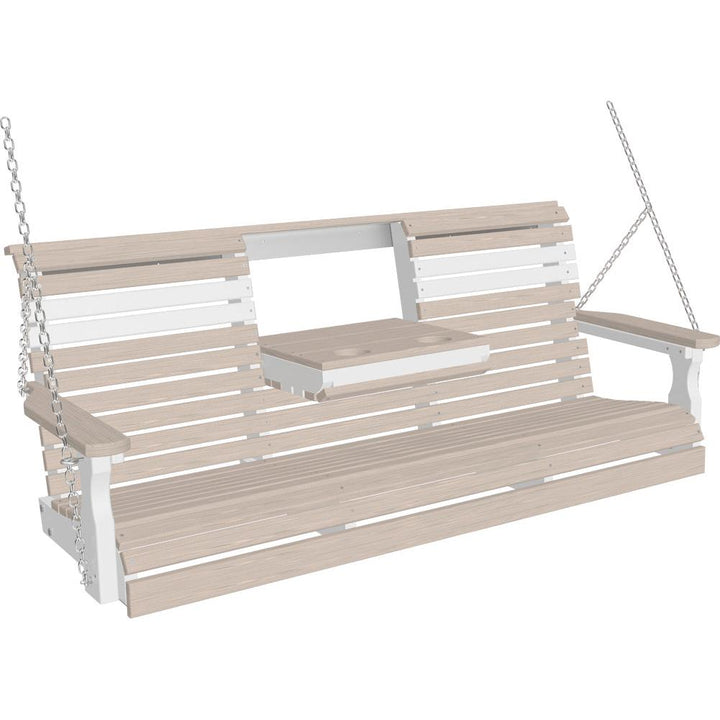 LC5PPSBIW-LuxCraft-5' Plain Swing-Birch White-Pangaea Patio