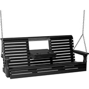 LC5PPSBK-LuxCraft-5' Plain Swing-Black-Pangaea Patio