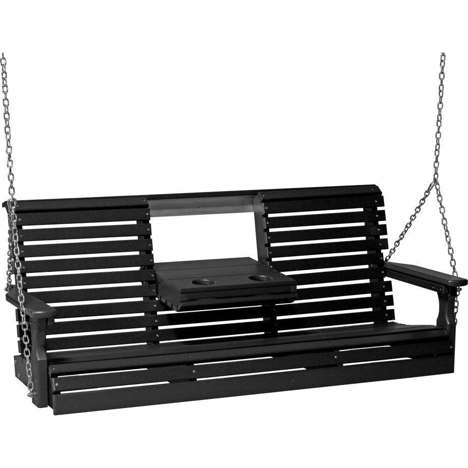 LC5PPSBK-LuxCraft-5' Plain Swing-Black-Pangaea Patio