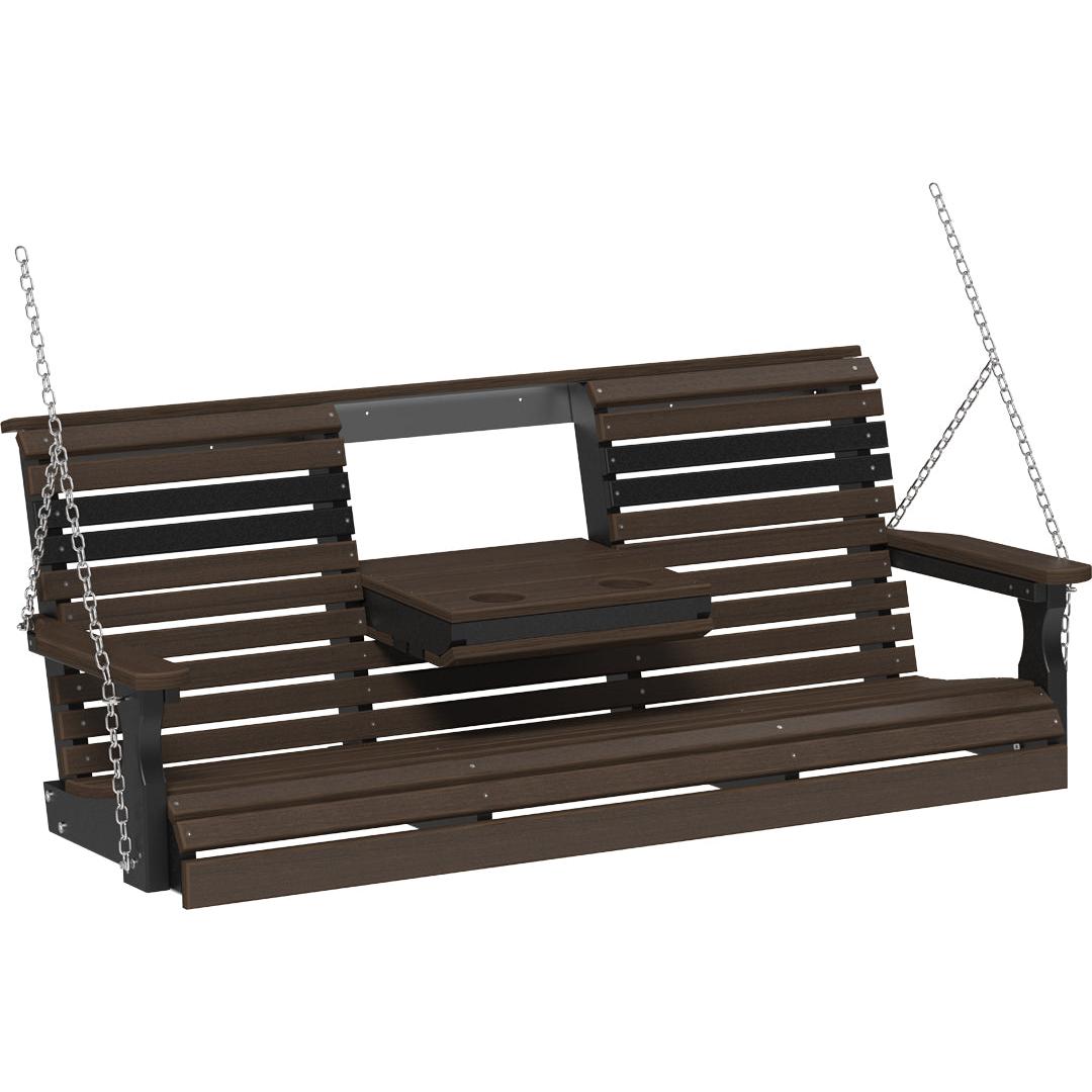 LC5PPSBZWB-LuxCraft-5' Plain Swing-Brazilian Walnut Black-Pangaea Patio