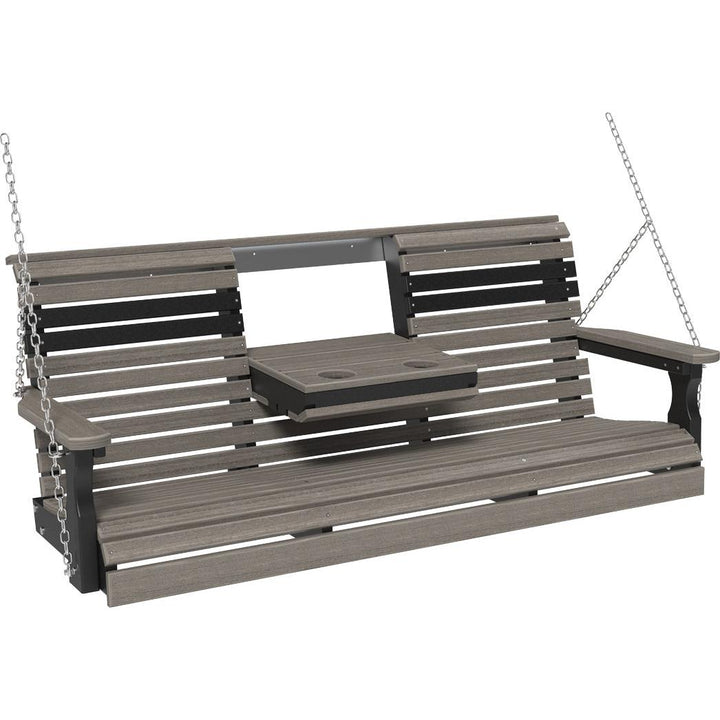 LC5PPSCGB-LuxCraft-5' Plain Swing-Coastal Gray Black-Pangaea Patio