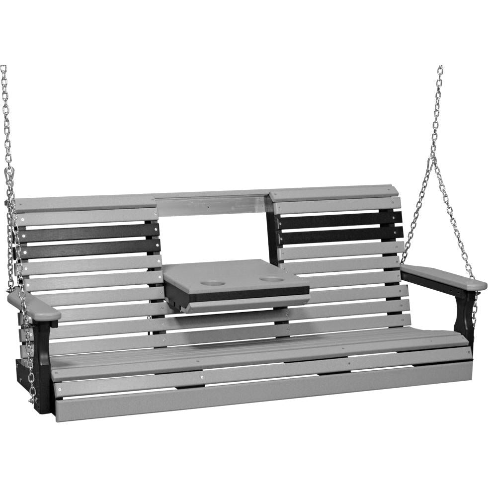 LC5PPSDGB-LuxCraft-5' Plain Swing-Dove Gray Black-Pangaea Patio