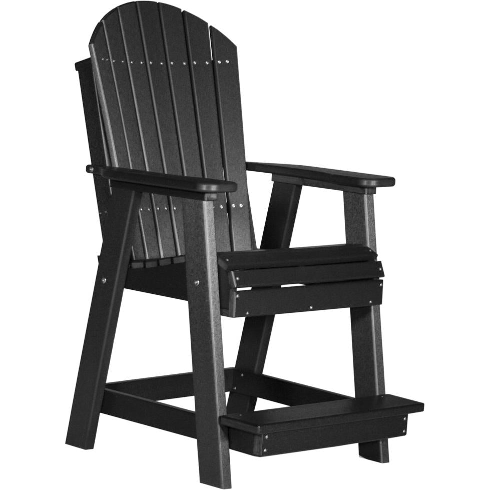 LCPABCBK-LuxCraft-Adirondack Balcony Chair-Black-Pangaea Patio