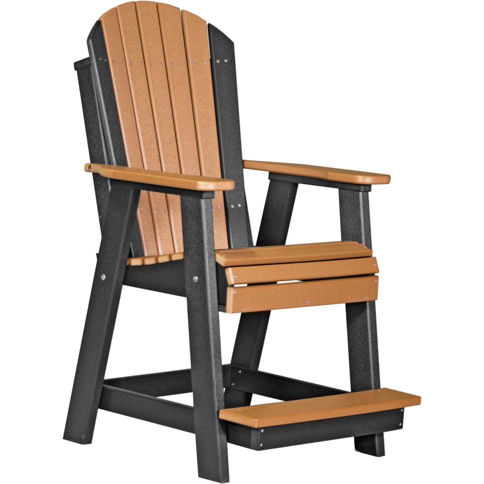 LCPABCBKCB-LuxCraft-Adirondack Balcony Chair-Cedar Black-Pangaea Patio