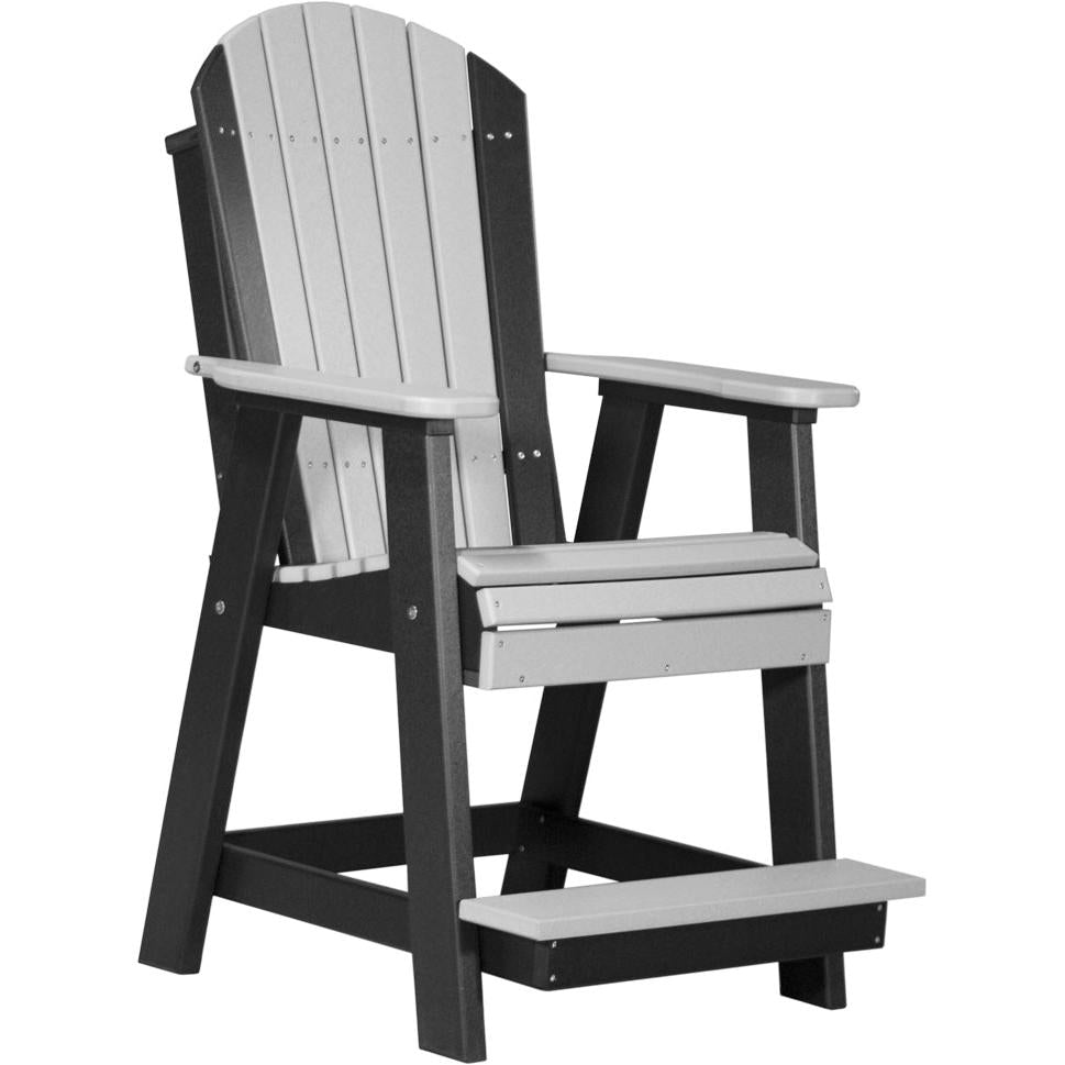 LCPABCDGB-LuxCraft-Adirondack Balcony Chair-Dove Gray Black-Pangaea Patio