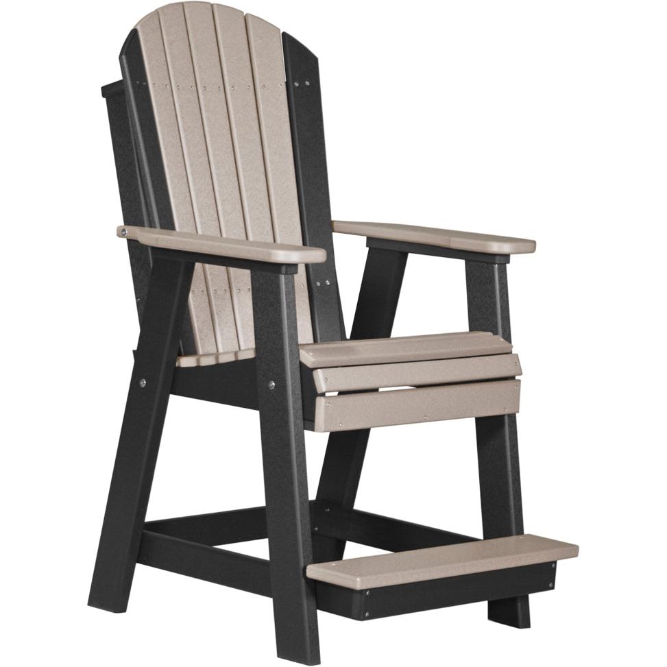 LCPABCWWB-LuxCraft-Adirondack Balcony Chair-Weatherwood Black-Pangaea Patio