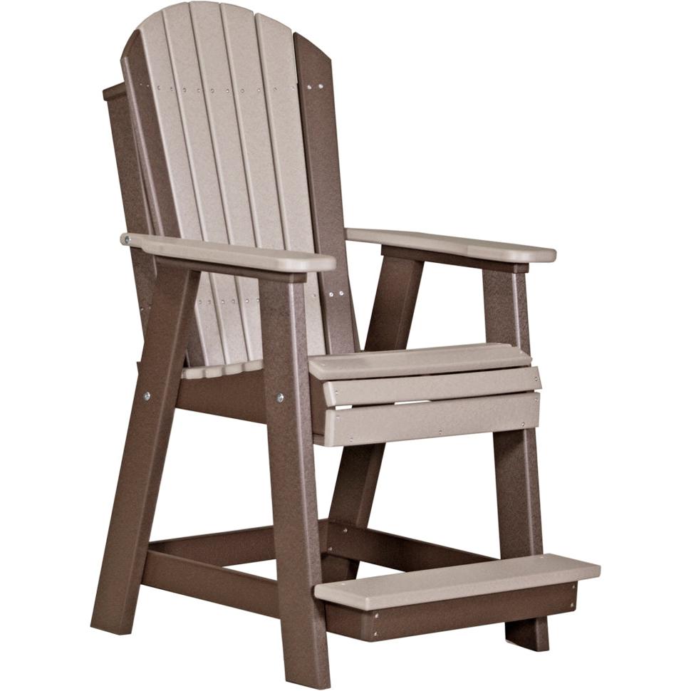LCPABCWWCBR-LuxCraft-Adirondack Balcony Chair-Weatherwood Chestnut Brown-Pangaea Patio