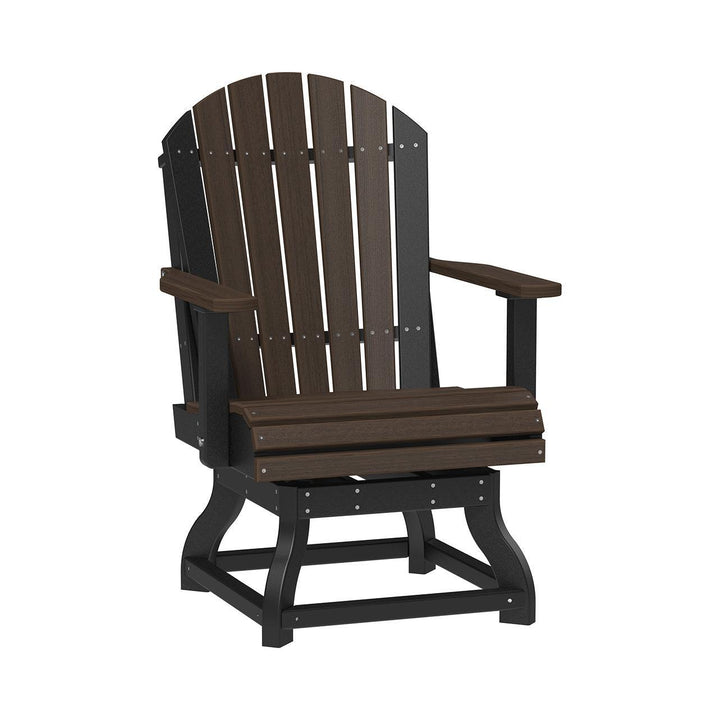 LCPASCDWWCBR-LuxCraft-Adirondack Swivel Chair-Dining-Weatherwood Chestnut Brown-Pangaea Patio