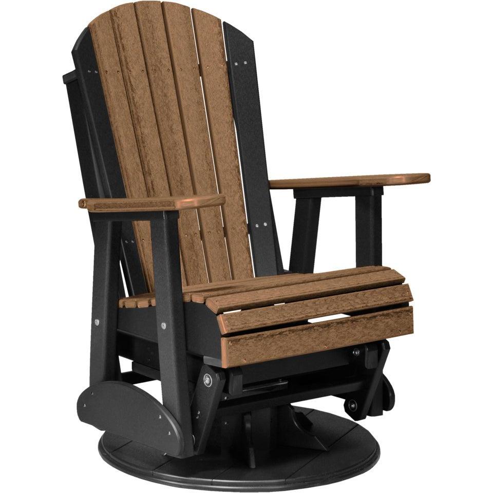 LC2SAPGAMB-LuxCraft-Adirondack Swivel Glider Chair-Antique Mahogany Black-Pangaea Patio