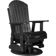 LC2SAPGBK-LuxCraft-Adirondack Swivel Glider Chair-Black-Pangaea Patio