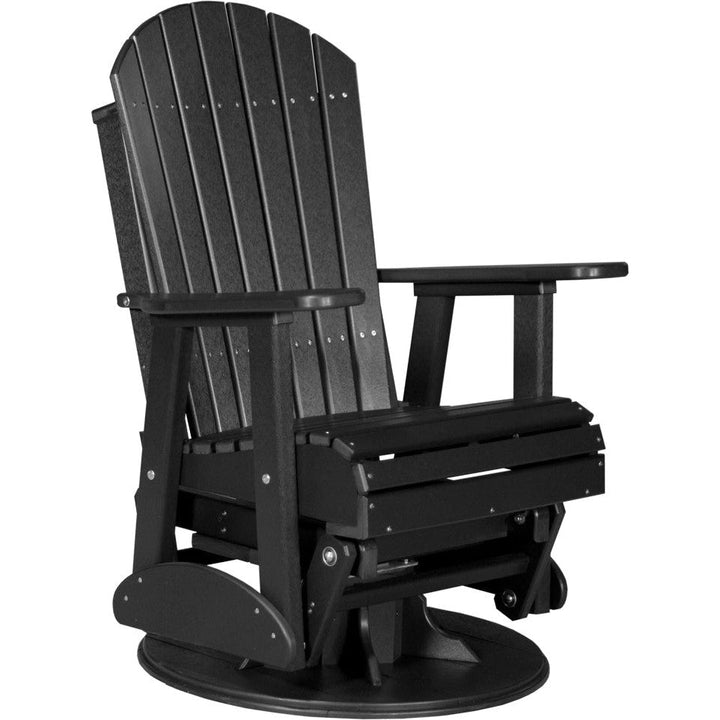 LC2SAPGBK-LuxCraft-Adirondack Swivel Glider Chair-Black-Pangaea Patio