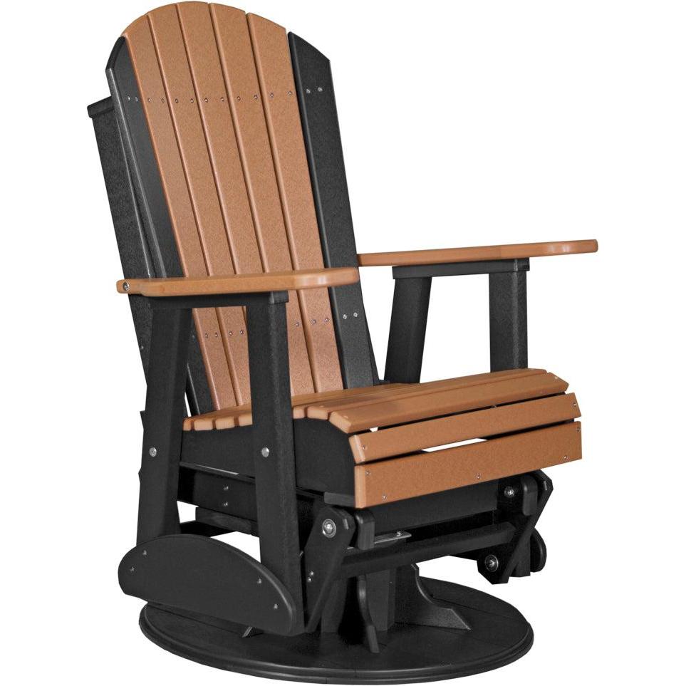 LC2SAPGCB-LuxCraft-Adirondack Swivel Glider Chair-Cedar Black-Pangaea Patio