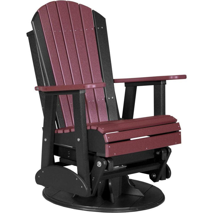 LC2SAPGCHB-LuxCraft-Adirondack Swivel Glider Chair-Cherrywood Black-Pangaea Patio