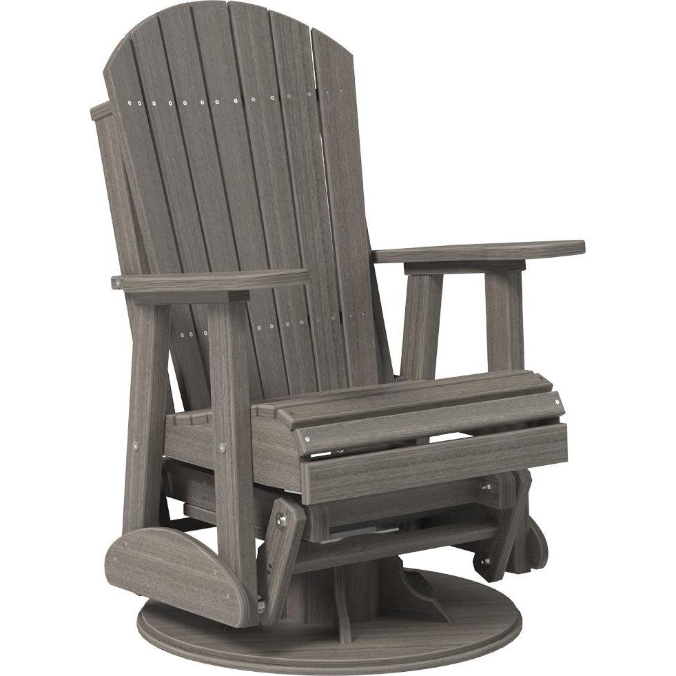 LC2SAPGCG-LuxCraft-Adirondack Swivel Glider Chair-Brazilian Walnut Black-Pangaea Patio