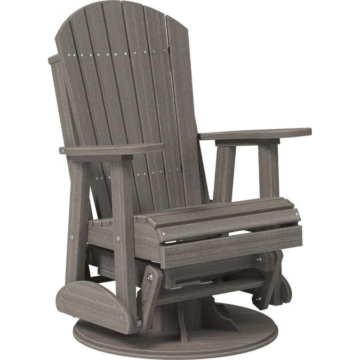 LC2SAPGCG-LuxCraft-Adirondack Swivel Glider Chair-Brazilian Walnut Black-Pangaea Patio