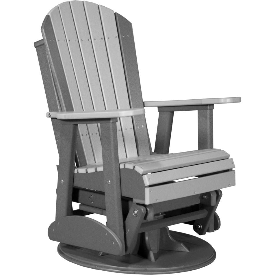 LC2SAPGDGS-LuxCraft-Adirondack Swivel Glider Chair-Dove Gray Slate-Pangaea Patio