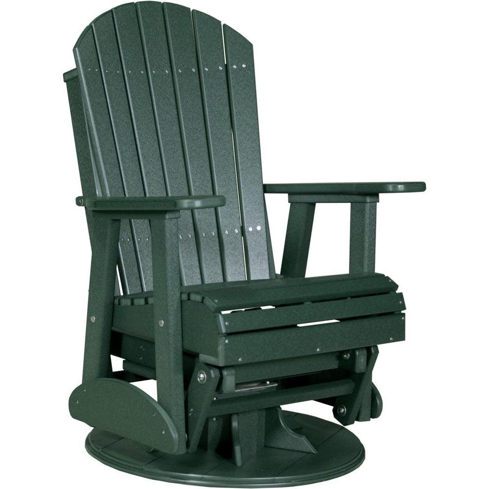 LC2SAPGG-LuxCraft-Adirondack Swivel Glider Chair-Green-Pangaea Patio