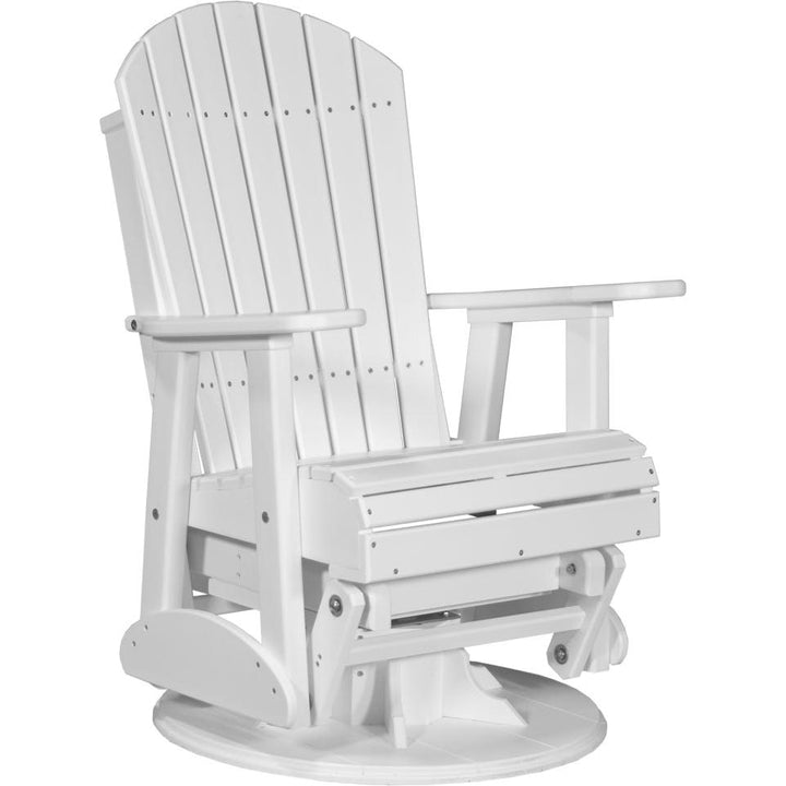LC2SAPGW-LuxCraft-Adirondack Swivel Glider Chair-White-Pangaea Patio