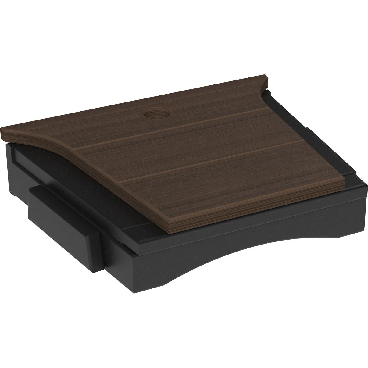 LCBTTBZWB-LuxCraft-Balcony Tete-A-Tete Table-Coastal Gray Black-Pangaea Patio