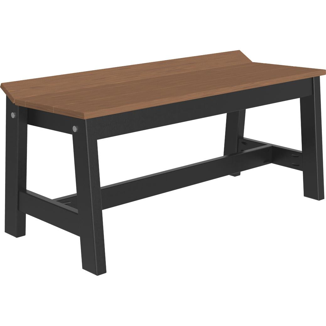 LCCDB41AMB-LuxCraft-Café Dining Bench (41")-Antique Mahogany Black-Pangaea Patio